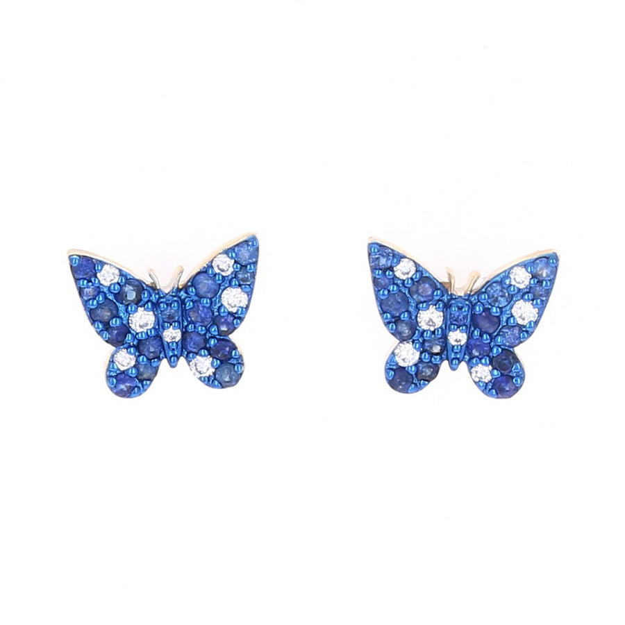 Blue Sapphire Butterfly Studs