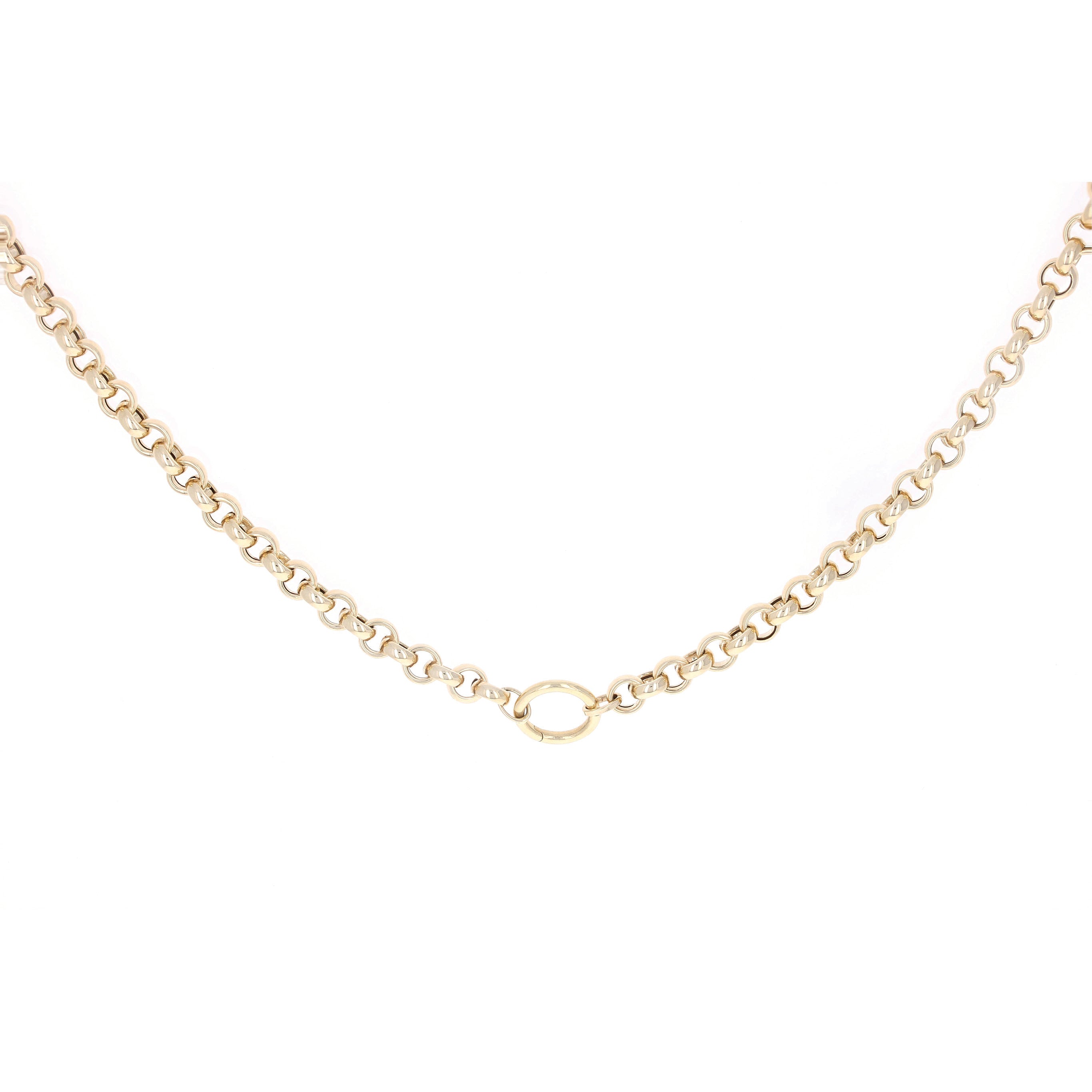 14K GOLD CHUNKY ROLO CHAIN WITH CHARM READY LOOP – SALT. Fine