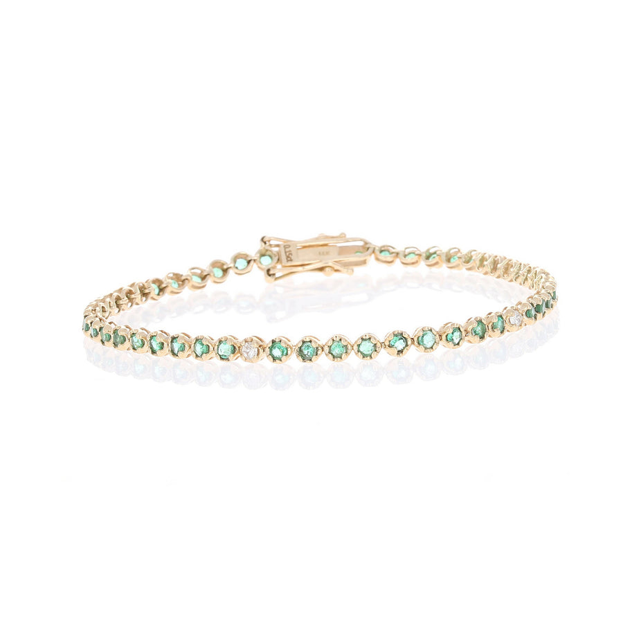 Diamond and Emerald Cupcake Set Tennis Bracelet