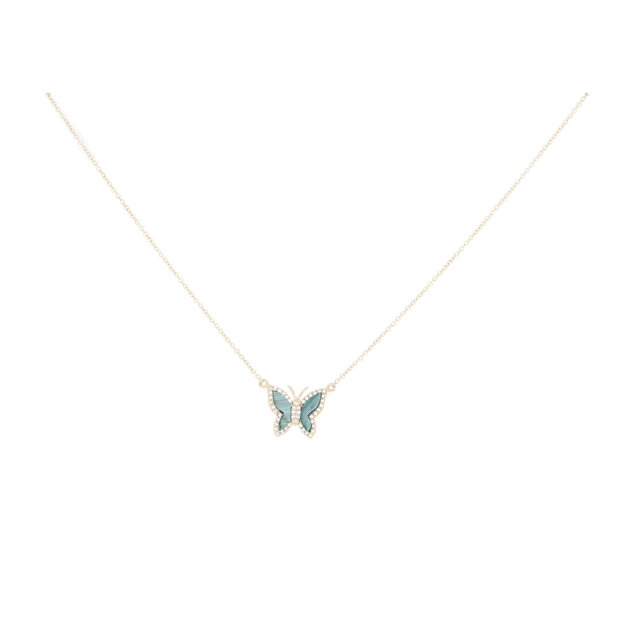 Mini Malachite Butterfly Necklace