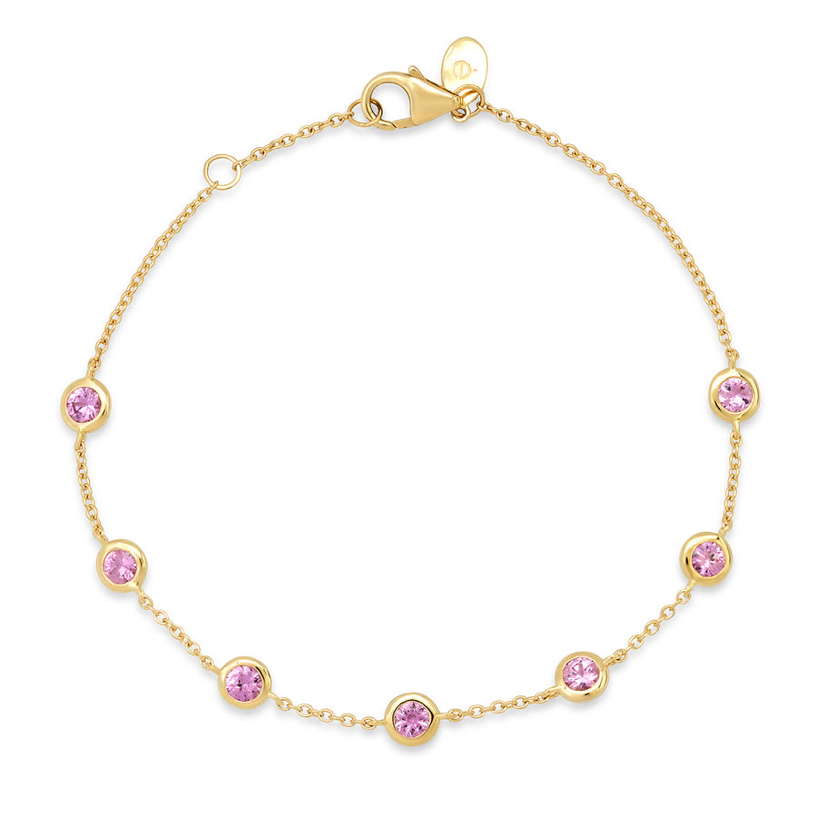 Pink Sapphire Bezel Set Bracelet