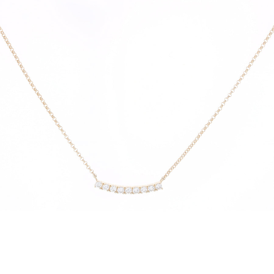 Small Diamond Curved Bar Necklace