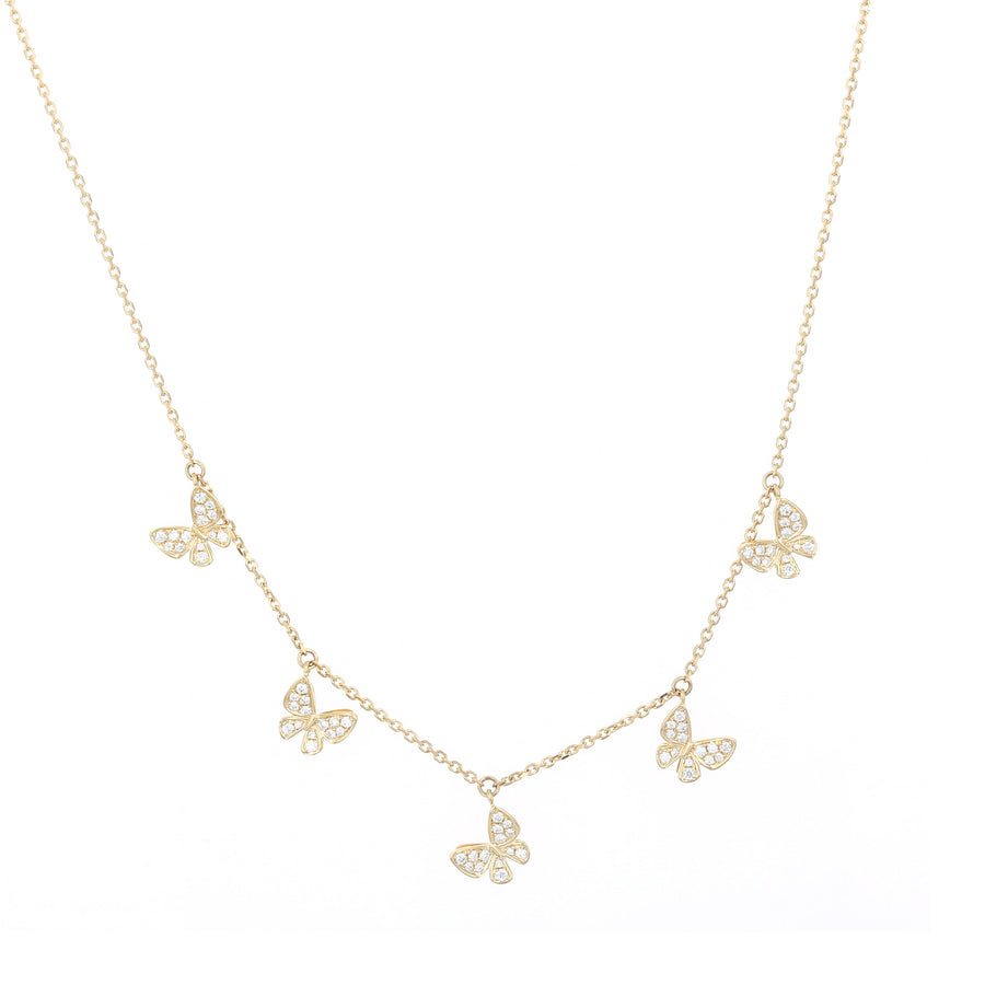 Dangling Butterfly Charm Necklace