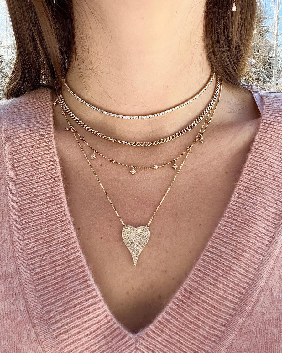 Large Elongated Heart Necklace
