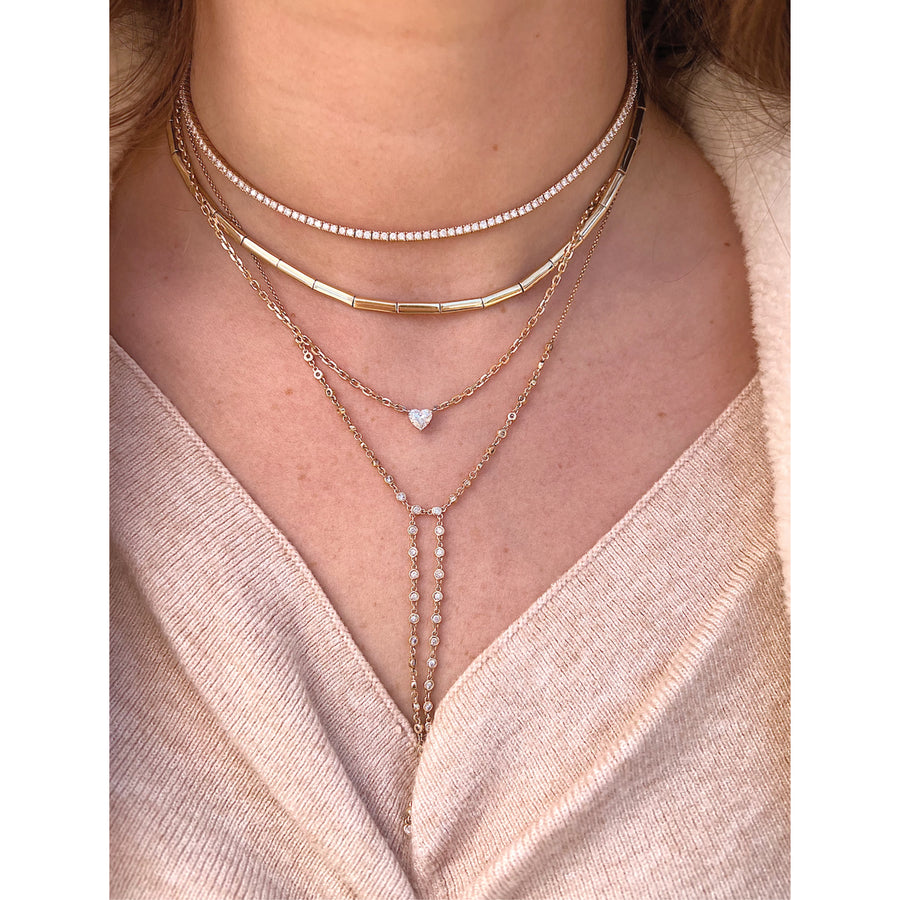 Diamond Heart Solitaire Necklace