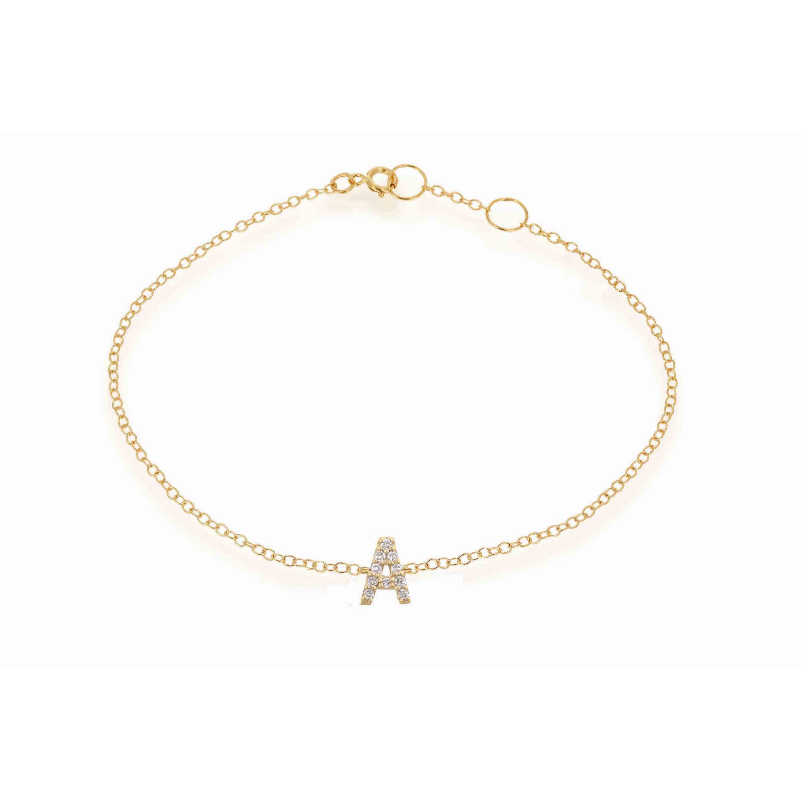 Mini Diamond Letter Bracelet – Bella Madre Jewelry