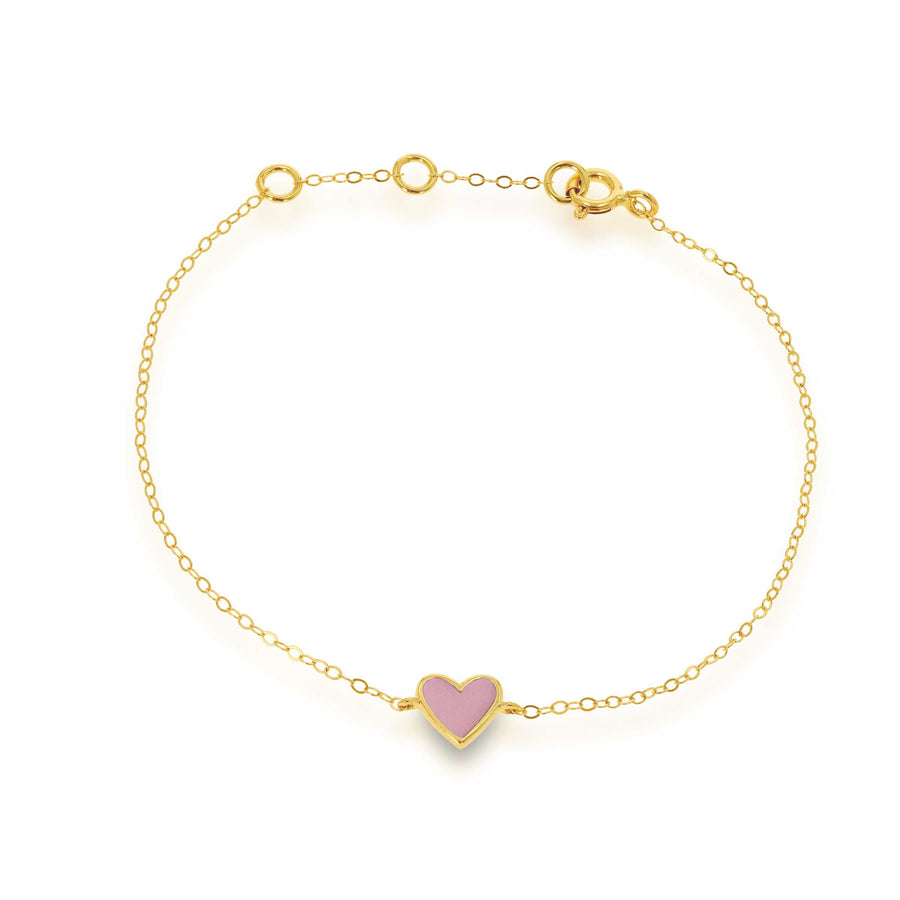 Mini Enamel Heart Chain Bracelet