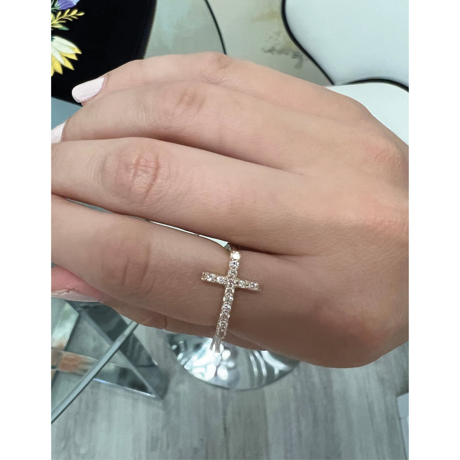 Pave Cross Ring