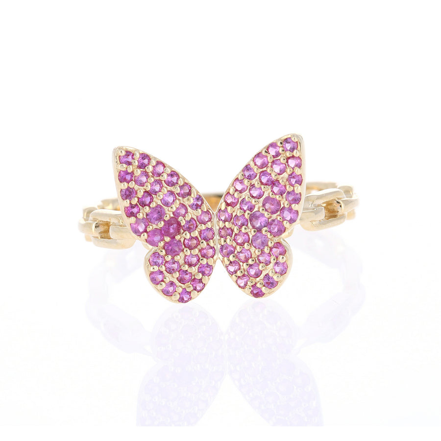 Pink Sapphire Butterfly Ring