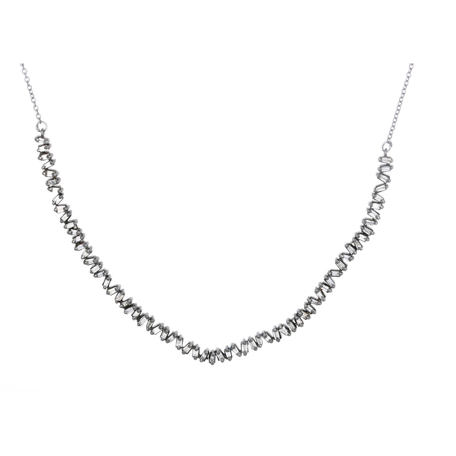 Silver Baguette Diamond Necklace