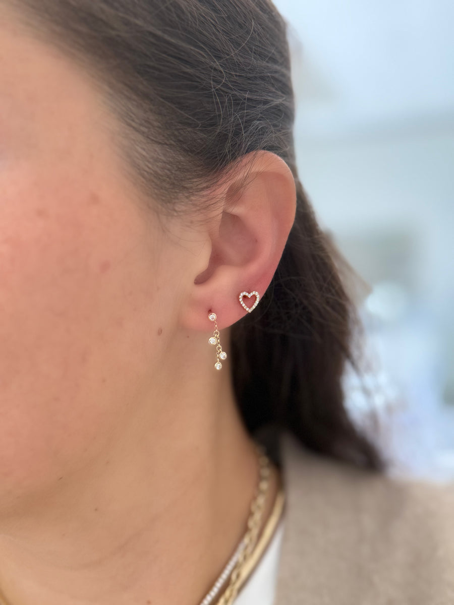 Dainty Bezel Cluster Dangle Earrings