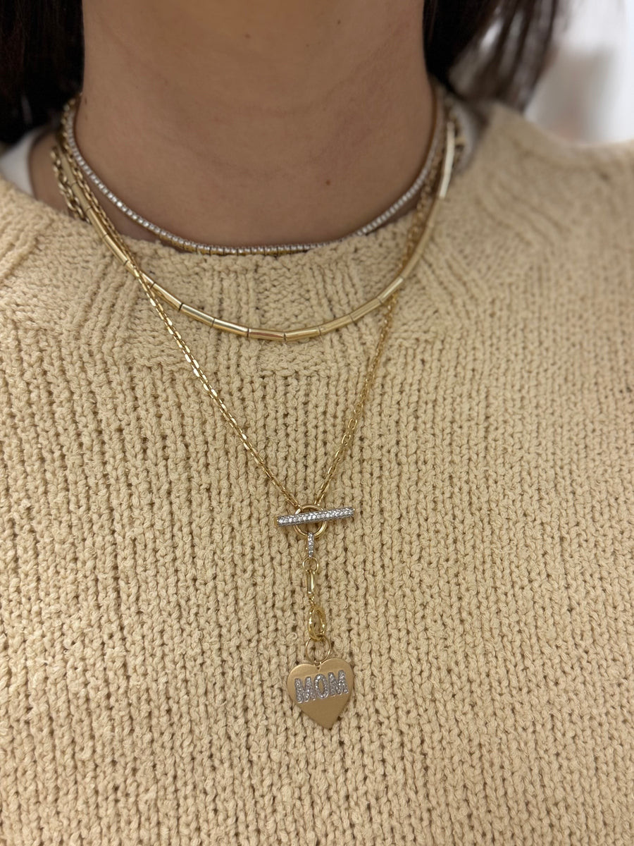 "Mom" Heart Charm