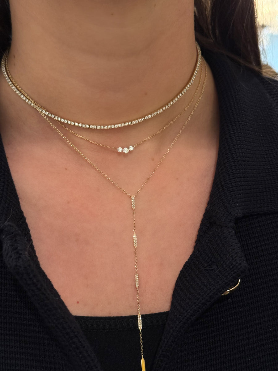 Drill Diamond Trio Necklace