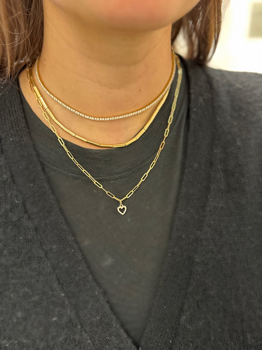 Mini Diamond Open Heart Charm