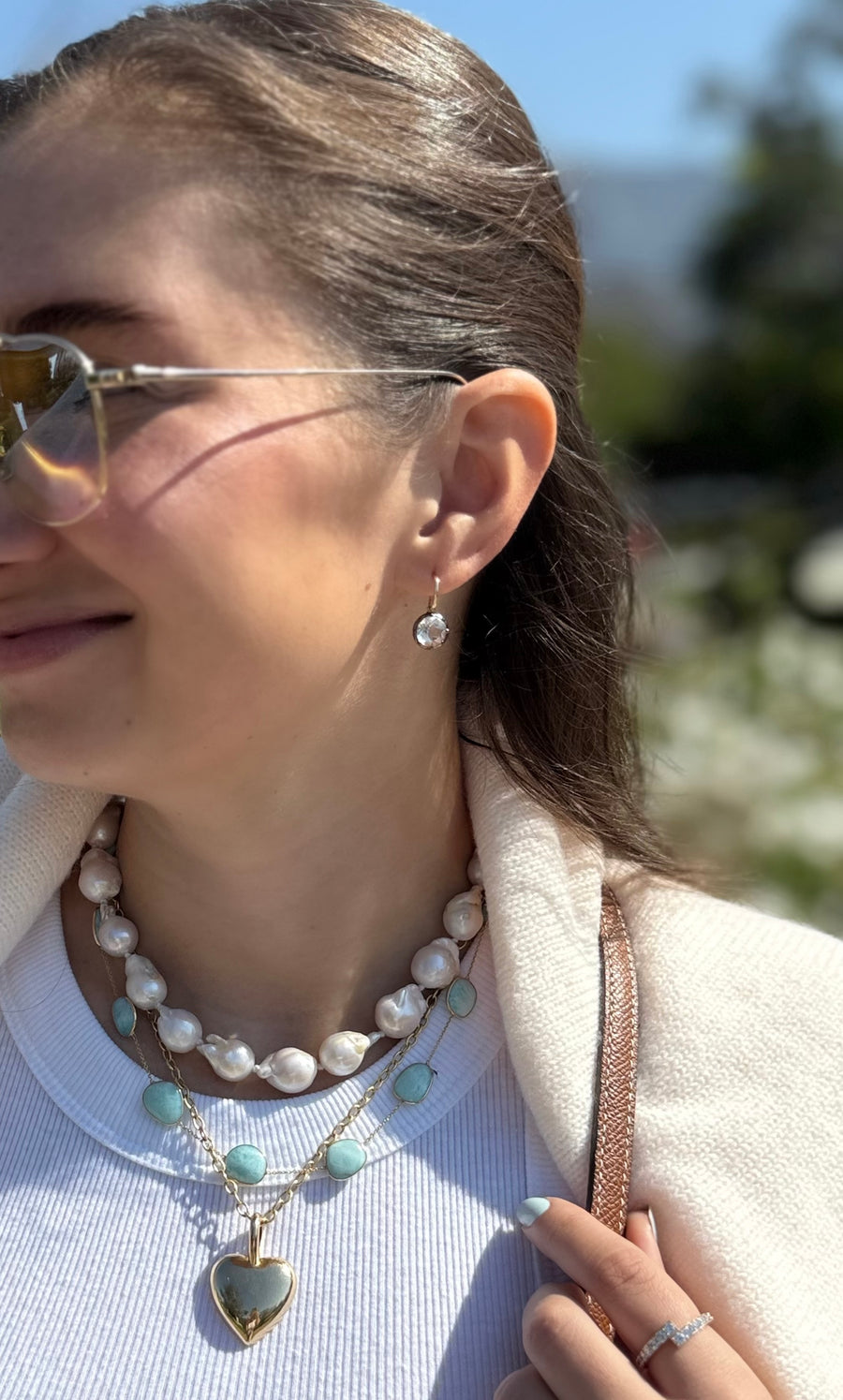 White Topaz Black Rhodium Solitaire Dangle Earrings