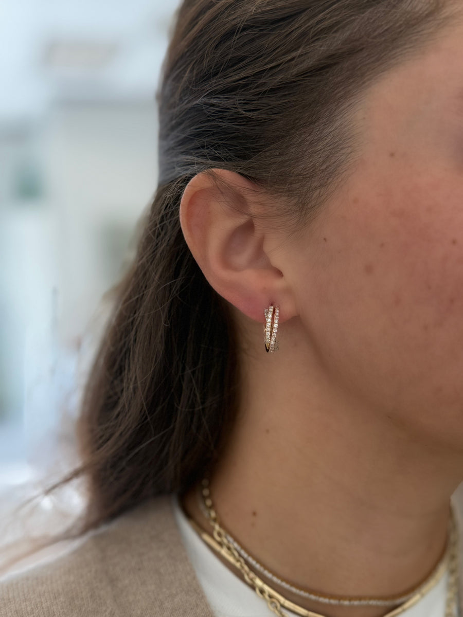 Mixed Metal Trilogy Hoops