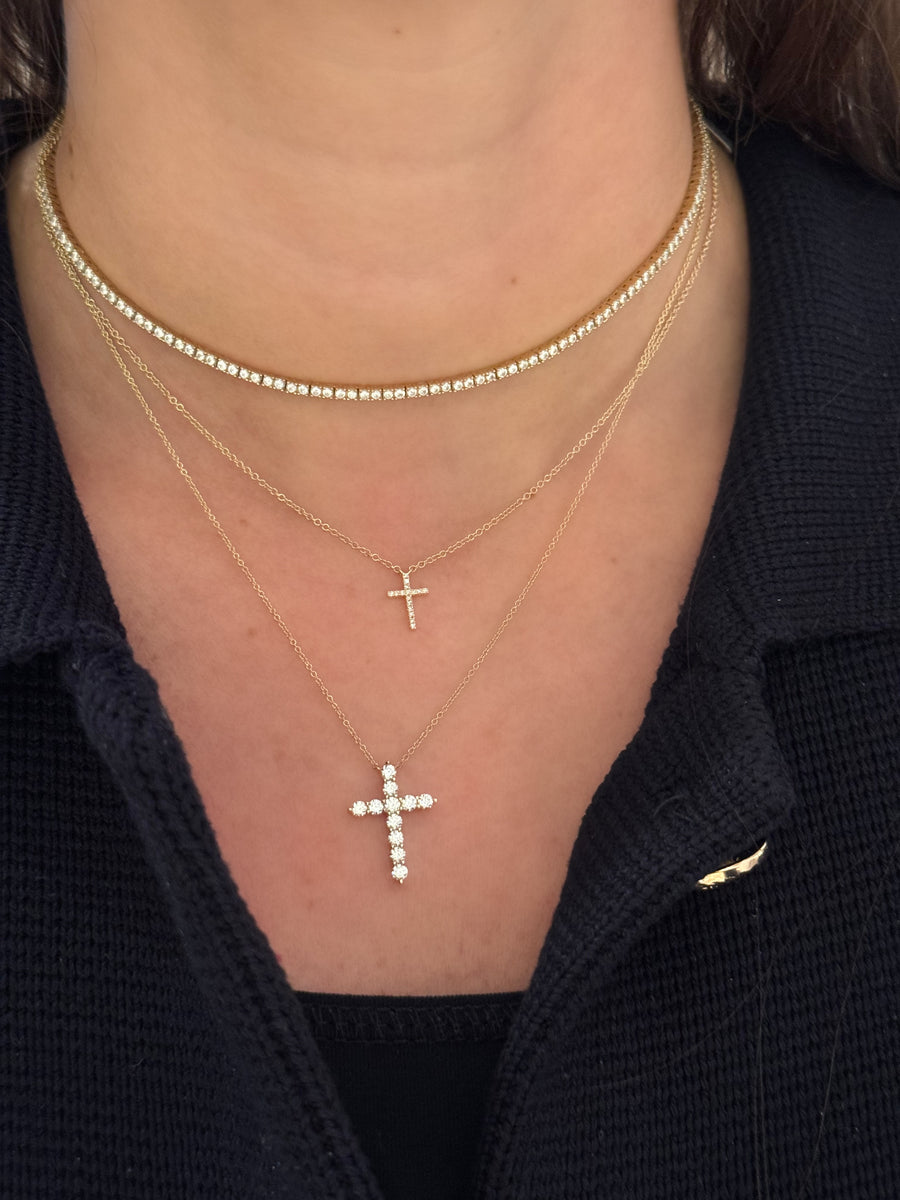 Mini Diamond Cross Necklace