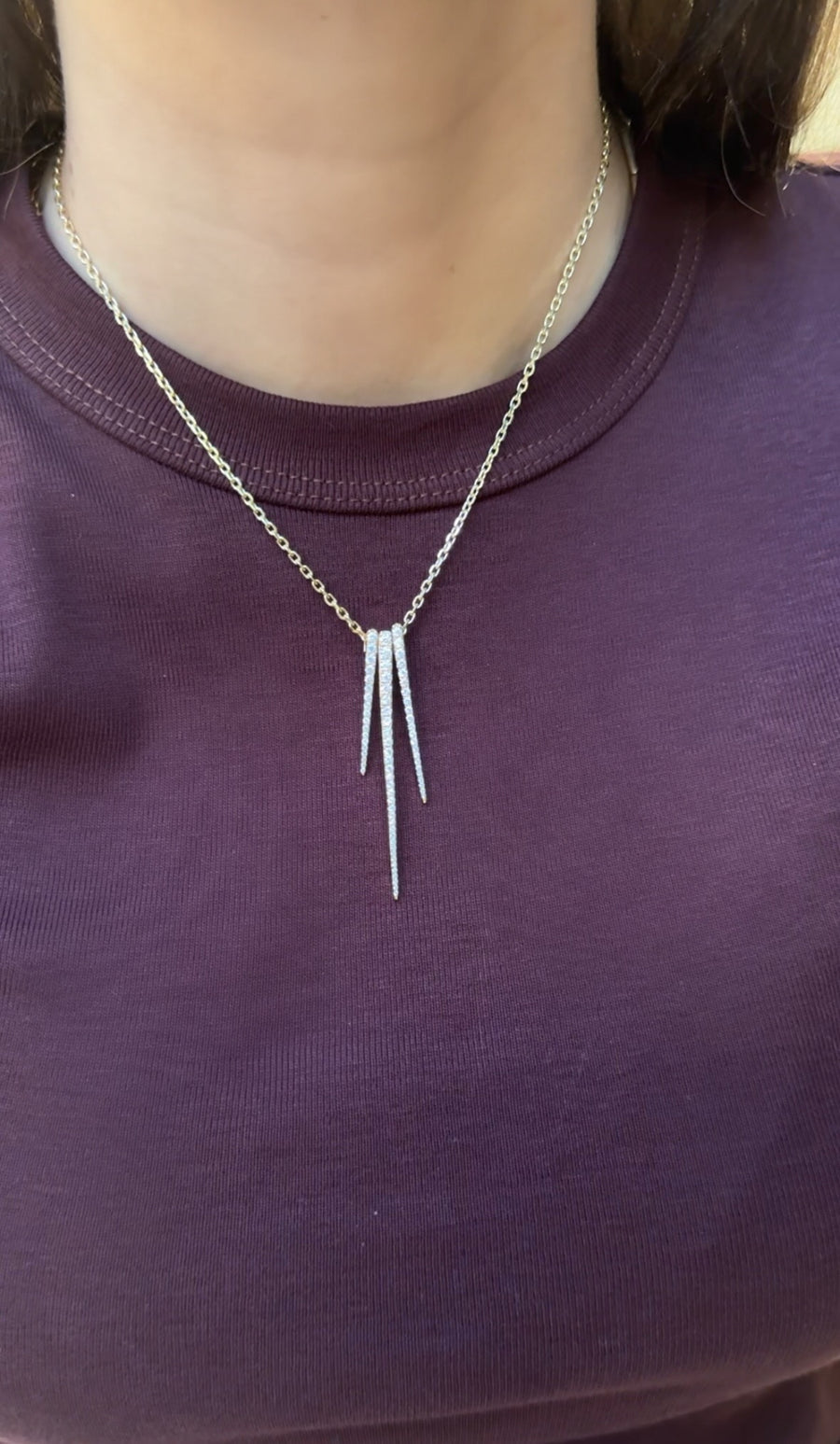 Triple Dangling Dagger Charm Necklace