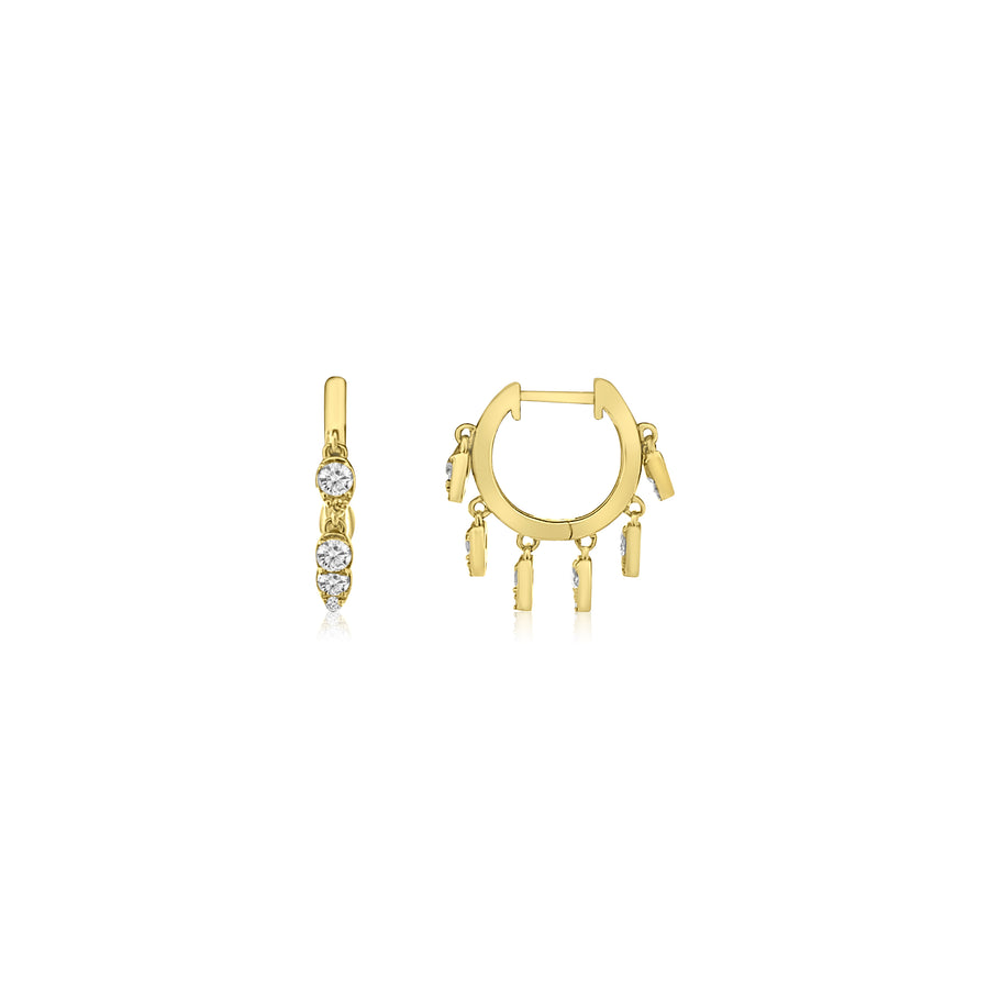 Dangling Diamond Charms Huggies