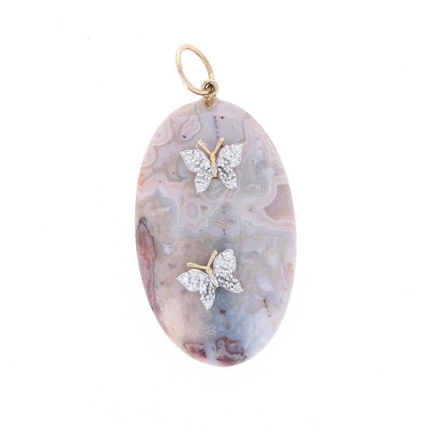 Agate Butterfly Charm