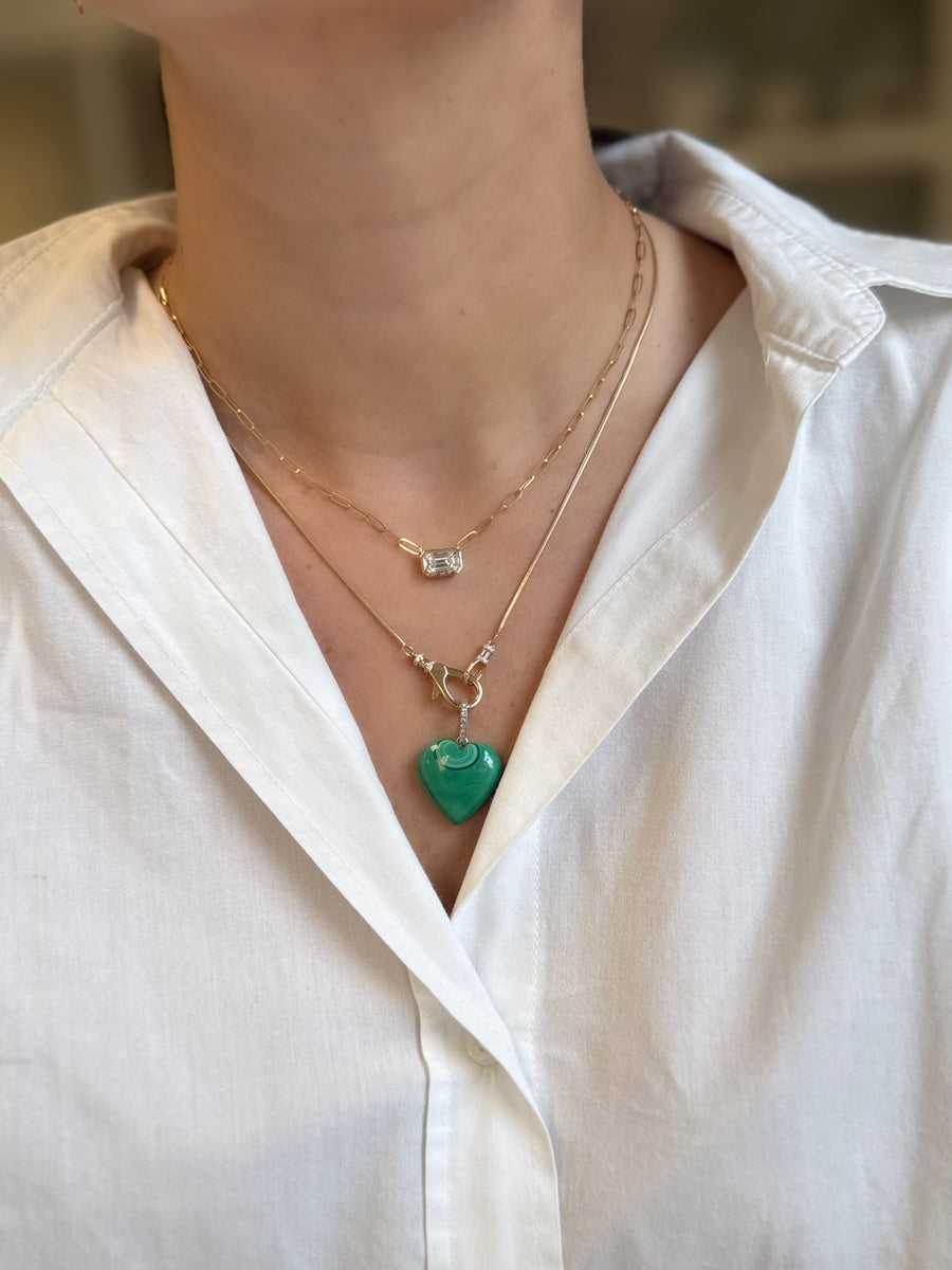 Malachite Heart Charm