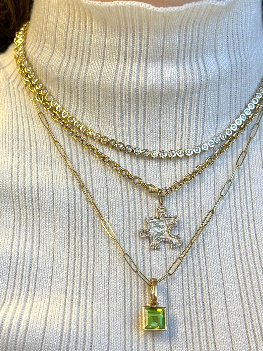 Bezel Set Classic Diamond Tennis Necklace