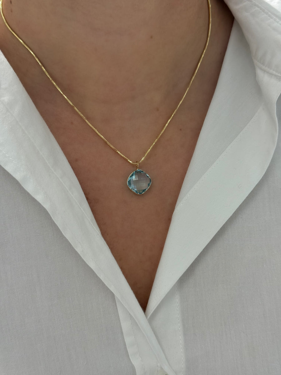 Sky Blue Topaz Bezel Charm