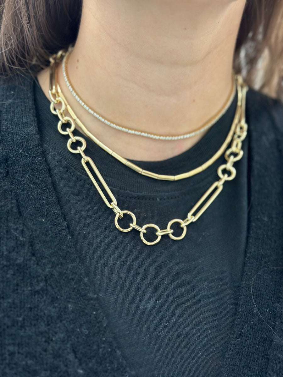 Large Round Link Chain Necklace