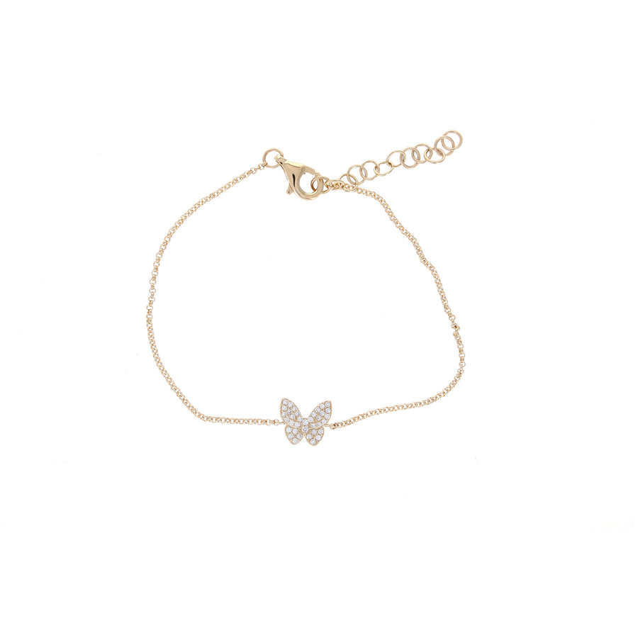 Pave Butterfly Chain Bracelet