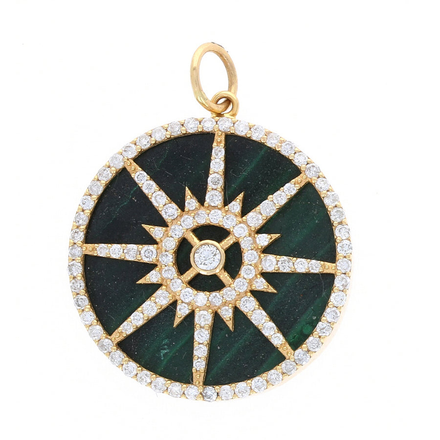 Diamond Malachite Charm