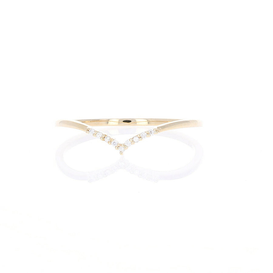 Pave Chevron Stackable Ring