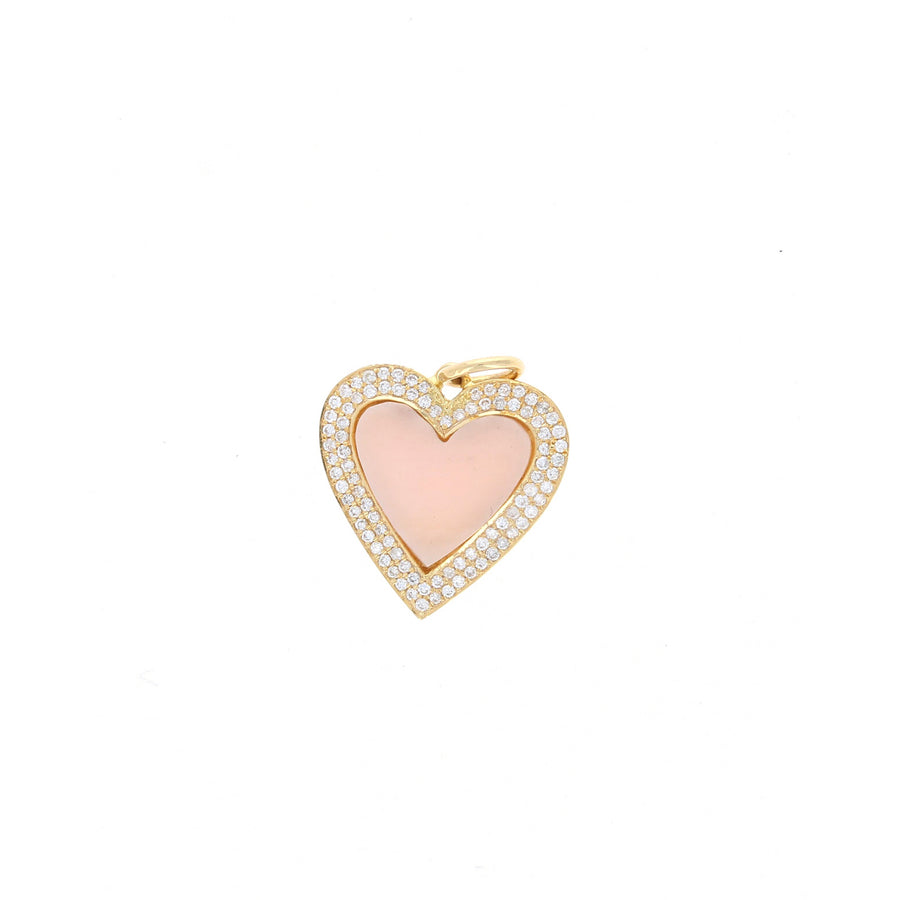 Pink Opal Heart Charm