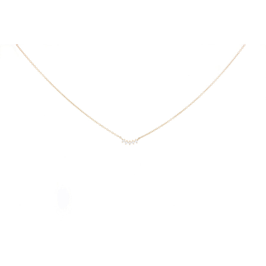 Two-Prong Diamond Curve Bar Necklace