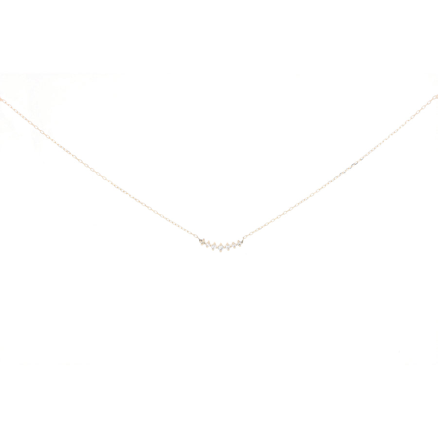 Two-Prong Diamond Curve Bar Necklace