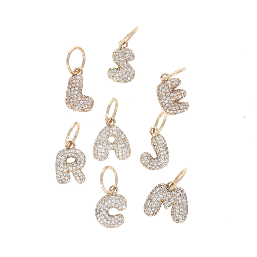 Mini Pave Bubble Letter Charm