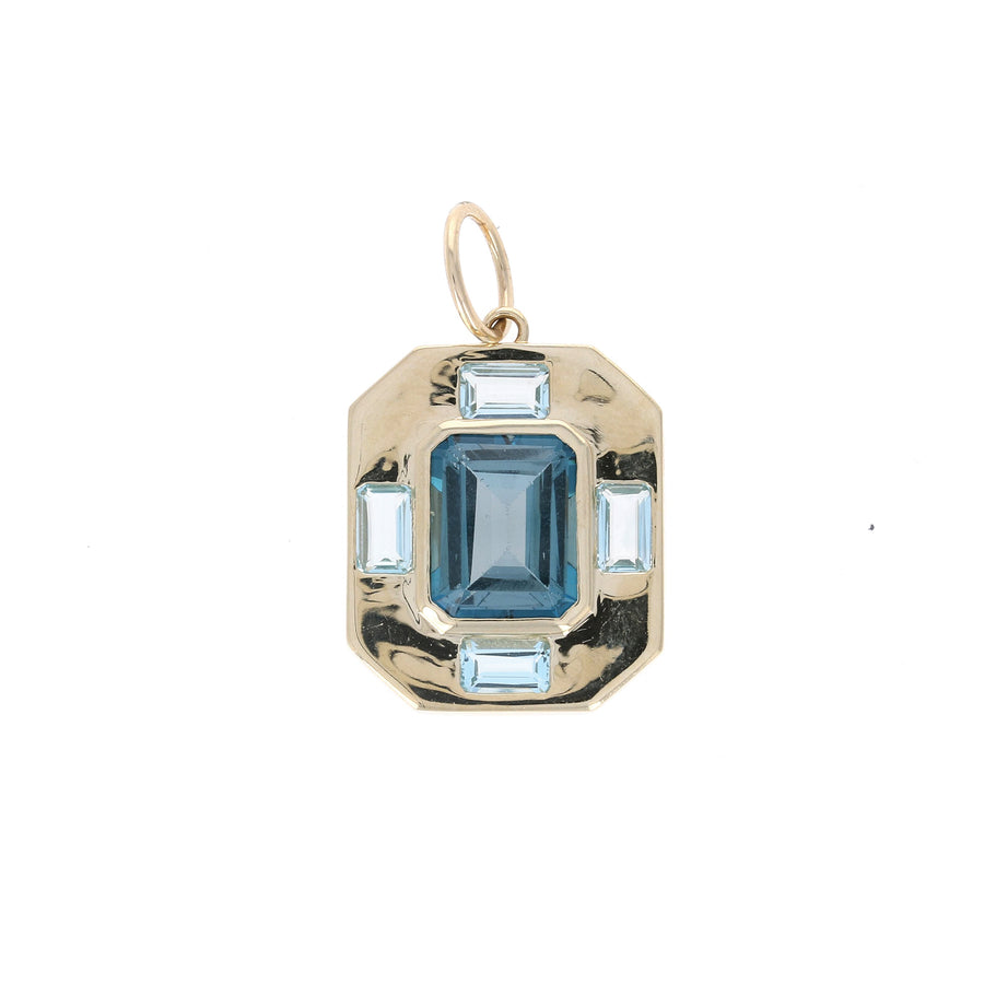 Blue Topaz Fancy Shape Pendant