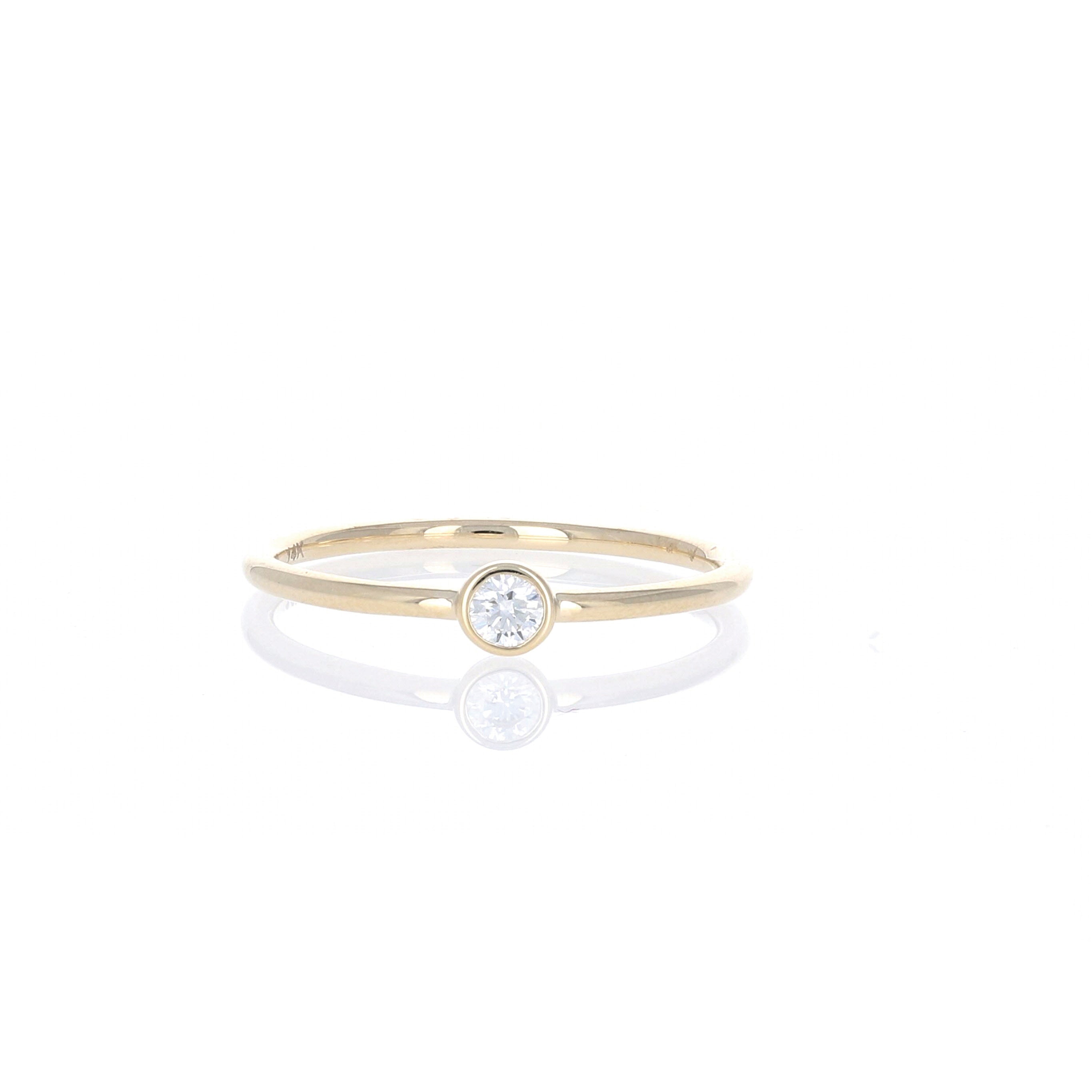 Mini Round Diamond Bezel Solitaire Ring – Bella Madre Jewelry