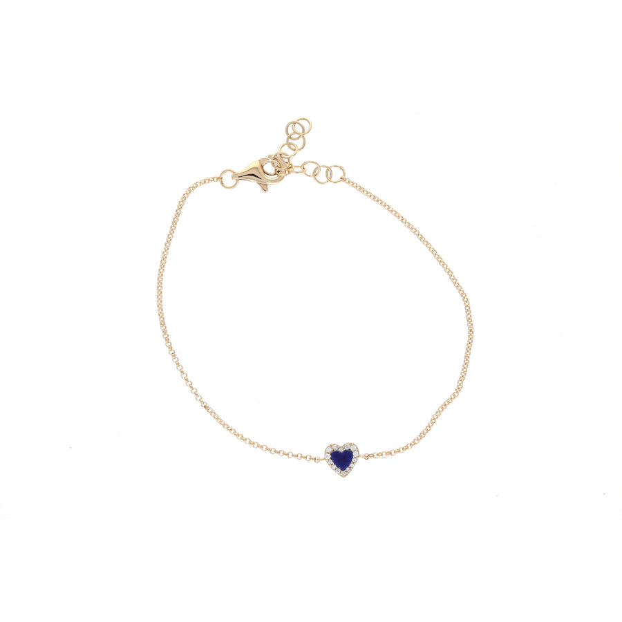 Mini Gemstone Heart Chain Bracelet