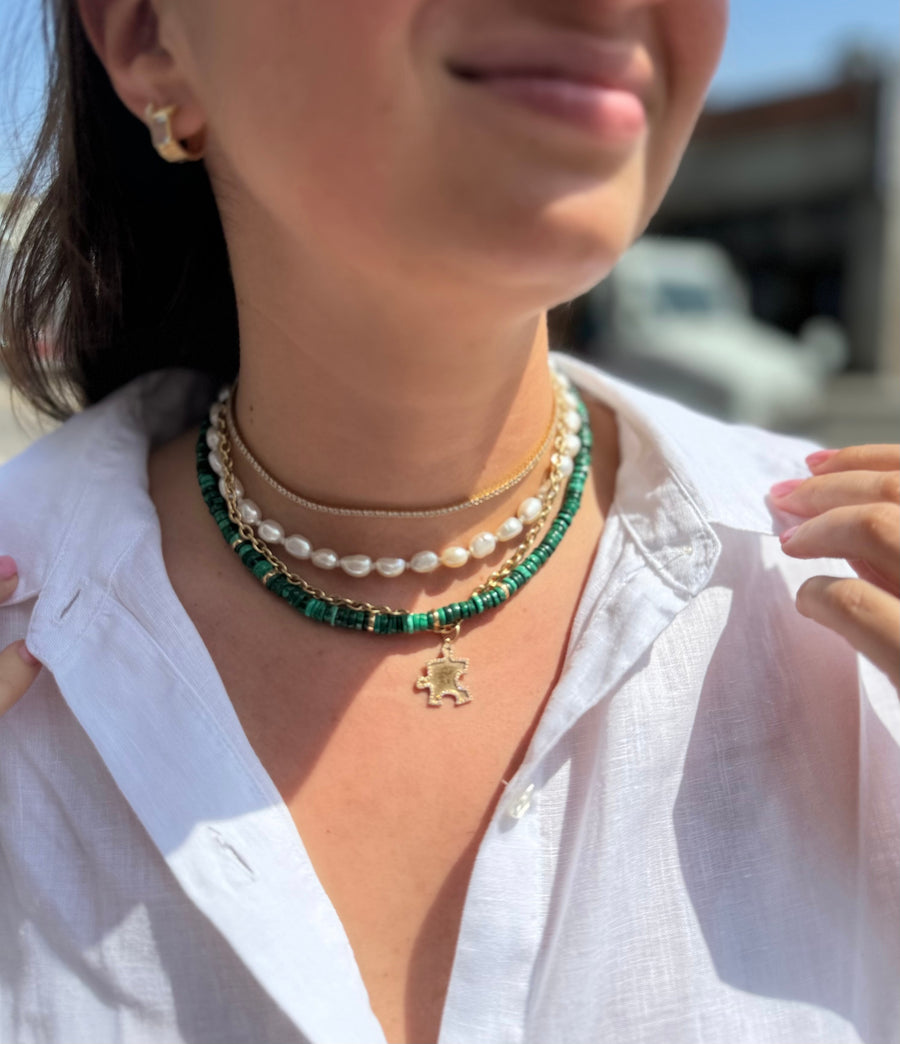 Malachite Bead Necklace