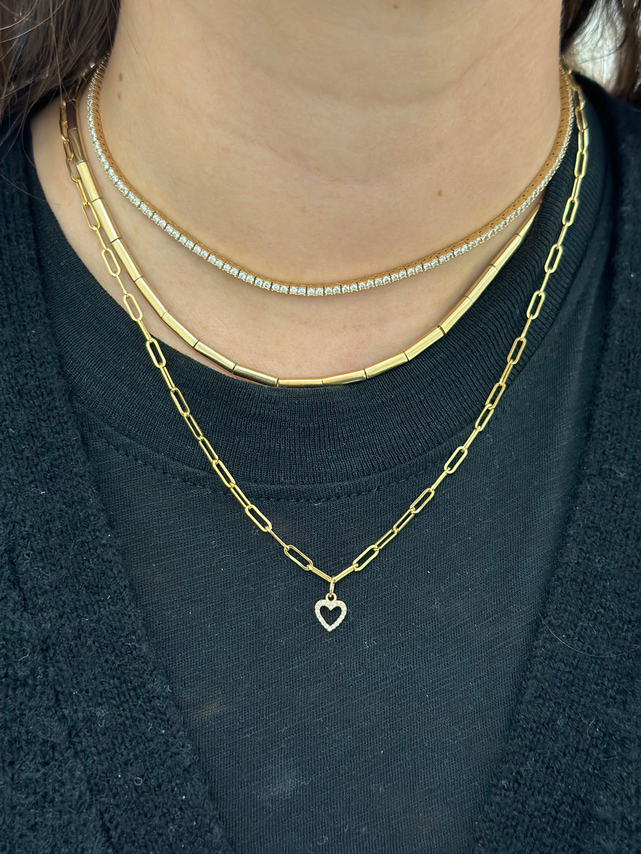 Mini Diamond Open Heart Charm