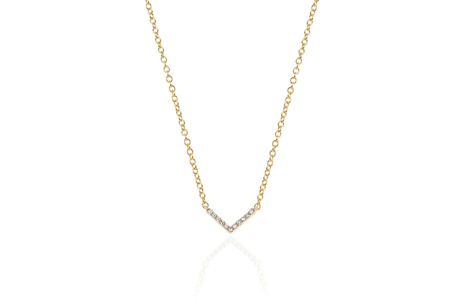 Mini Diamond Chevron Necklace