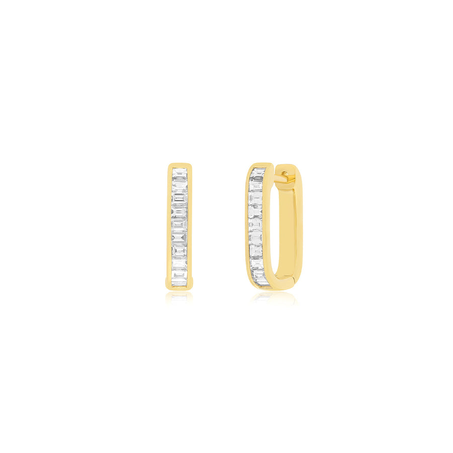 Diamond Baguette Jumbo Lola Hoop Earrings