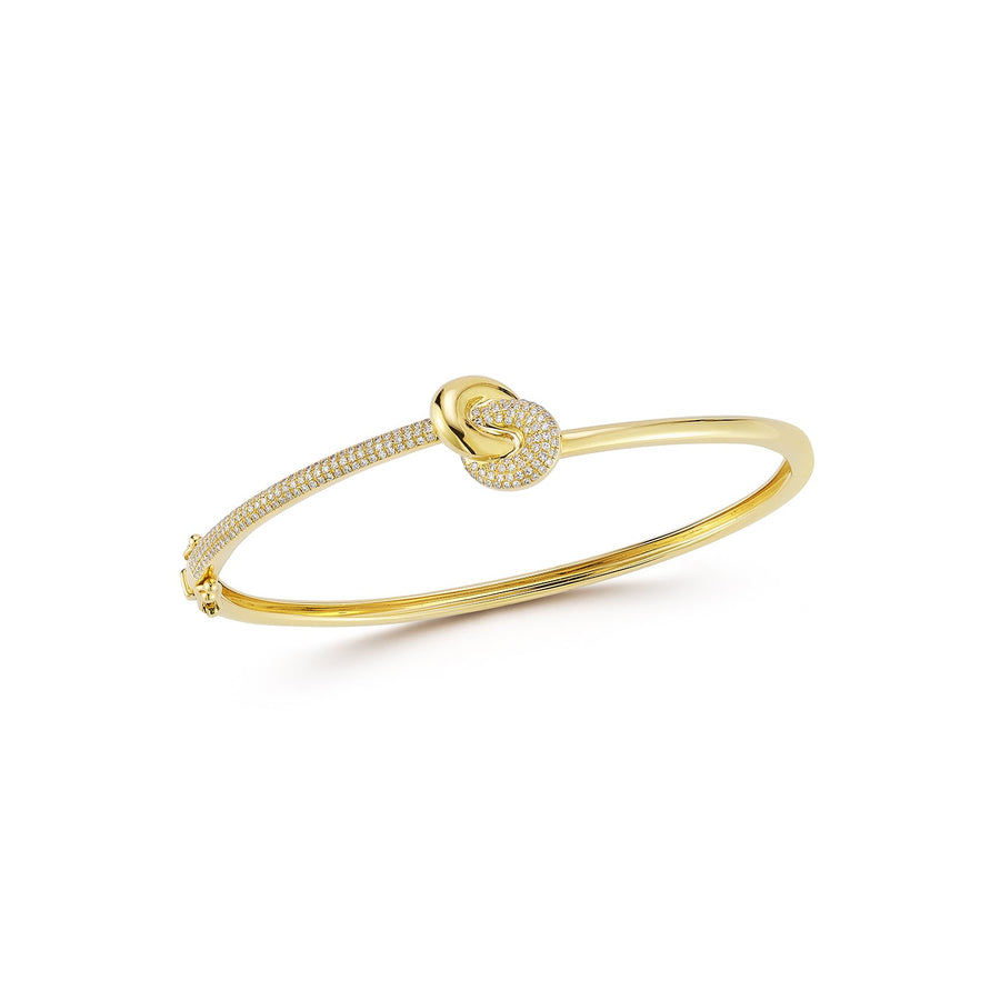 Diamond and Gold Jumbo Love Knot Bangle