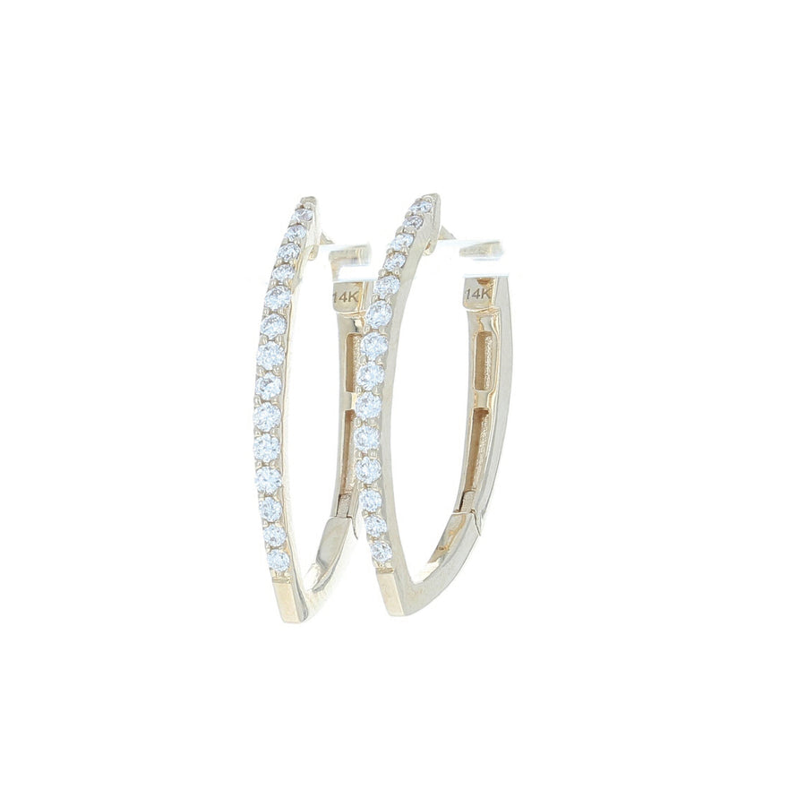 Marquise Shaped Diamond Hoops