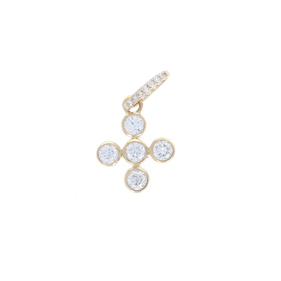 Five Diamond Bezel Cross Charm