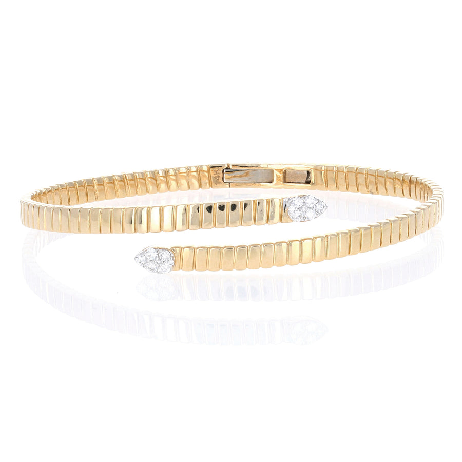 Fluted Gold Off Center Cuff