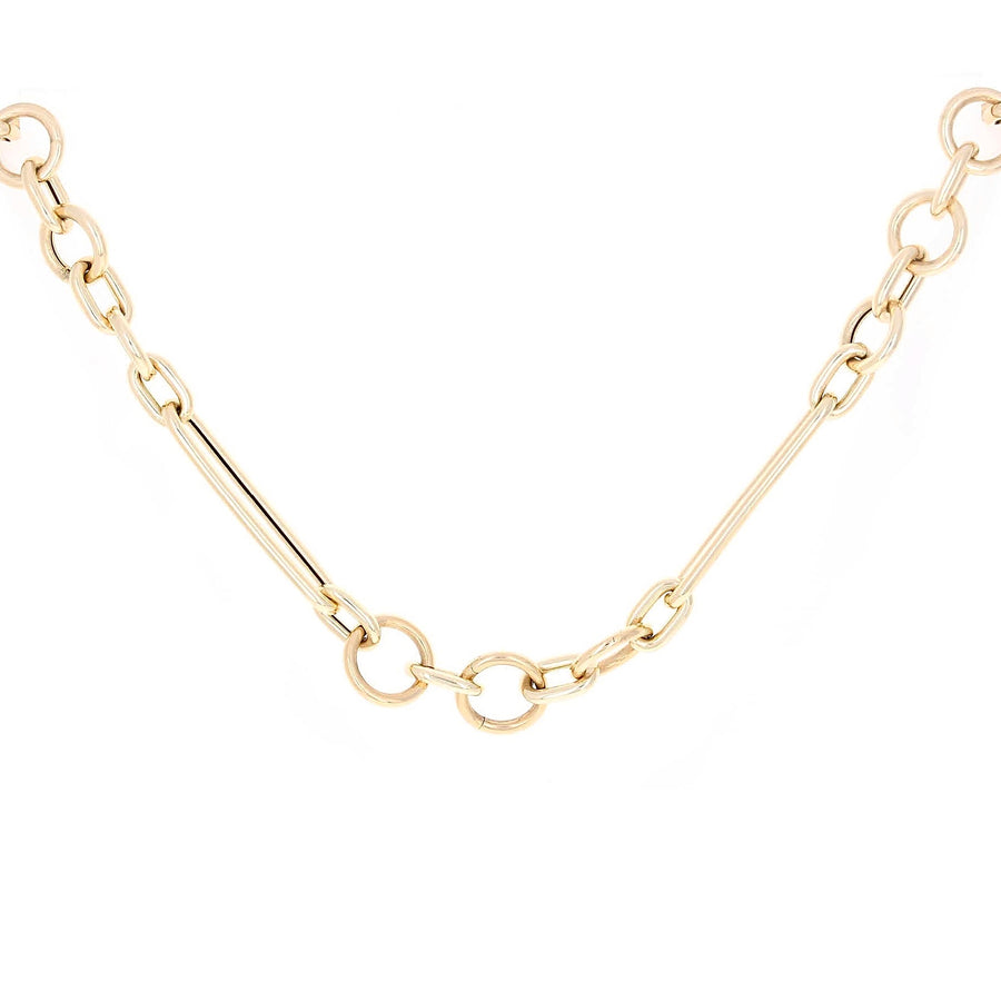 Chunky Alternating Round Link Chain Necklace