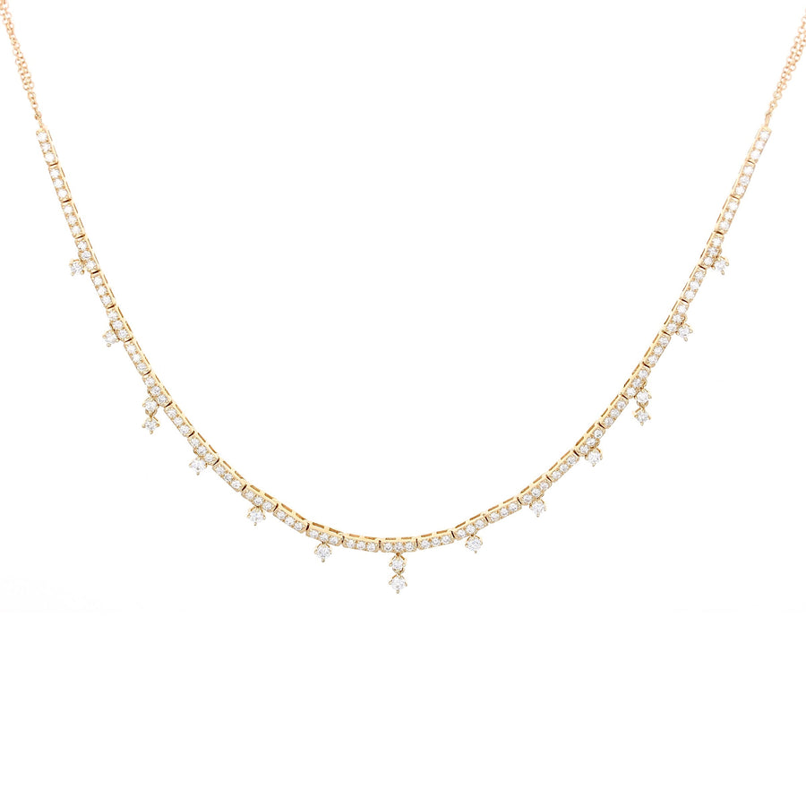Dangling Diamond Tennis Necklace