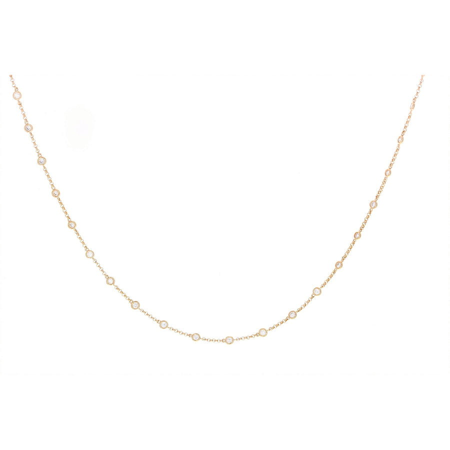 Diamond Bezel Set Station Necklace