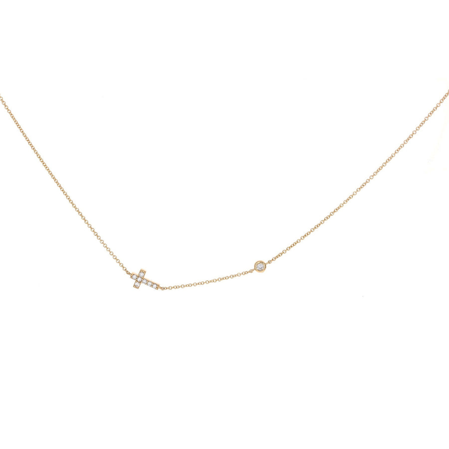 Mini Sideways Cross Necklace
